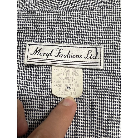 Vintage Womens Blazer Equestrian Harness Ring Detail Houndstooth Academia - Picture 10 of 16